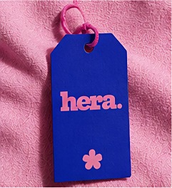 Etiqueta azul hera.