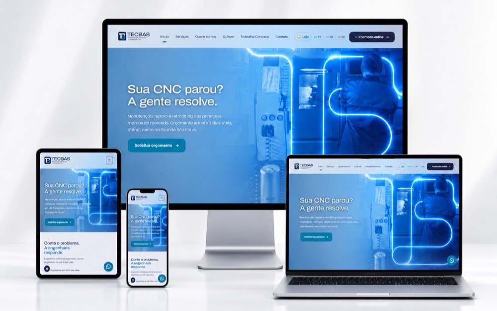 Tecbas, site de manutenção de máquinas CNC