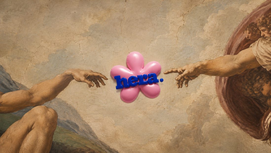 A Criação da Hera, paródia de Michelangelo